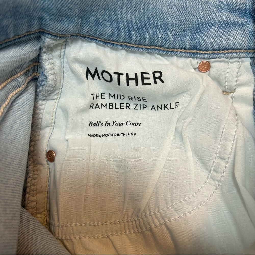 **NWT Mother Denim Jeans The Mid Rise Rambler Zip AnkleWash: Balls in your court - Picture 7 of 16